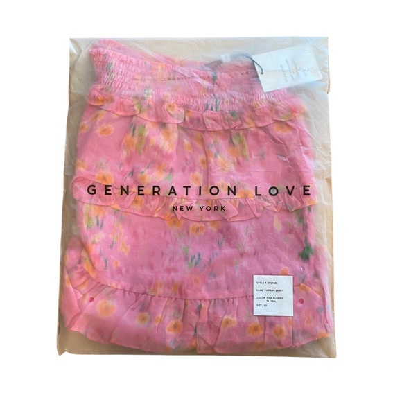 Generation Love Farrah Pink Floral Silk Skirt (XS) - Picture 12 of 13